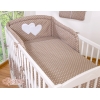 Tour de Lit Universel pour Lit Bébé a Barreaux Brun à Pois Cœurs