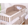 Tour de Lit Universel pour Lit Bébé a Barreaux Brun à Pois Cœurs
