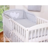 Tour de Lit Universel pour Lit Bébé a Barreaux Gris à Pois Cœurs