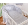 Tour de Lit Universel pour Lit Bébé a Barreaux Gris à Pois Cœurs