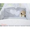 Tour de Lit Universel pour Lit Bébé a Barreaux Gris Cœurs