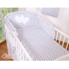 Tour de Lit Universel pour Lit de Bébé Noir à Pois Cœurs