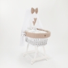 Garniture pour grande berceau bébé en osier avec ciel gaufré