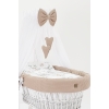Garniture berceau en osier coton gaufré nid d’abeille Beige