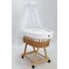 Garniture Habillage berceau en osier blanc en coton nid d’abeille  linge bébé