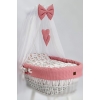 Habillage berceau bébé gaufré nid d’abeille Rose poudré