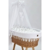Garniture habillage berceau en osier blanc en coton gaufré  linge bébé