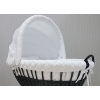 Habillage pour grand Berceau en Osier avec Capote XL Blanc