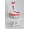 Habillage Rose pour Berceau Osier pour fille Bébé