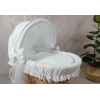 Habillage XL berceau en osier bébé grande taille textile set Blanc