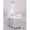 Berceau en osier pour poupées avec voile