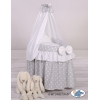 Berceau en osier pour poupées avec voile