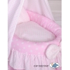 Berceau de poupée princesse rose avec ciel en voile