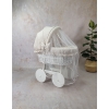 Textile set XL bébé pour grand berceau en osier capuche avec moustiquaire