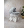 Textile set XL bébé pour grand berceau en osier Gris