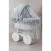 Textile set XL pour berceau en osier avec moustiquaire bébé