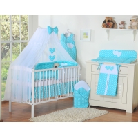 Ensemble de Linge de Lit pour Bébé 7 pcs avec Moustiquaire