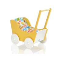 Landau de poupée en Bois Jaune