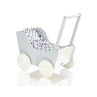 Landau en bois pour poupée Gris