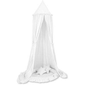 Ensemble : Baldaquin suspendu + nid à volants + oreillers