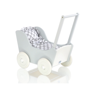 Landau en bois pour poupée Gris