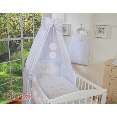 Linge de Lit Bébé Parure 5 pcs Ciel Blanc Prince / Princess