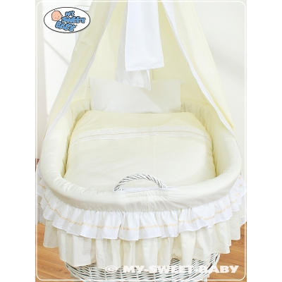4 pcs Ensemble Linge pour Berceau de Bébé Créme