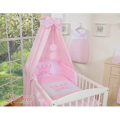 7pcs Ensemble Linge Ciel Tour de Lit Bébé Rose Prince / Princess
