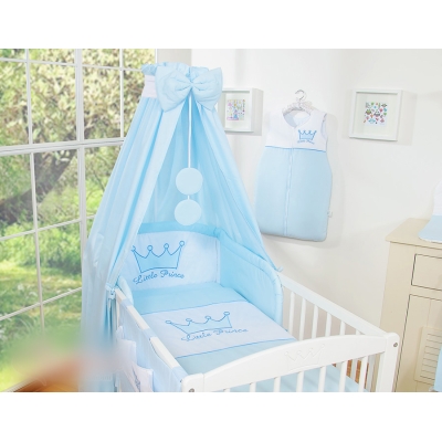 Baldaquin en Tissu pour Lit de Bébé Bleu Prince / Princess