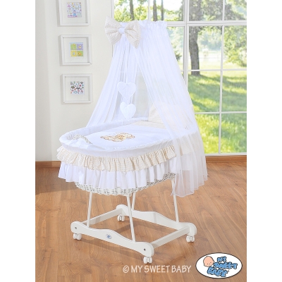 Berceau à Ciel de Lit avec Textile Retombant Blanc Papillon