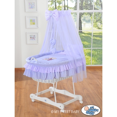 Berceau à Ciel de Lit avec Textile Retombant Lila Papillon