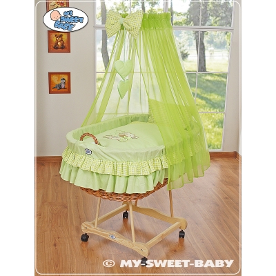 Berceau à Ciel de Lit avec Textile Retombant Vert Papillon