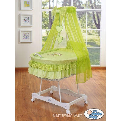Berceau à Ciel de Lit avec Textile Retombant Vert Papillon