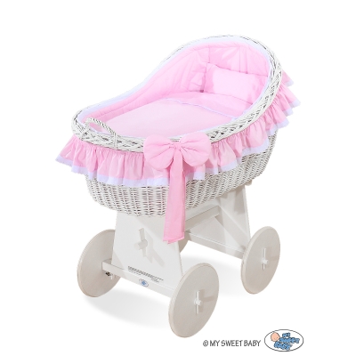 Berceau avec Capote Rose Carina pour Fille
