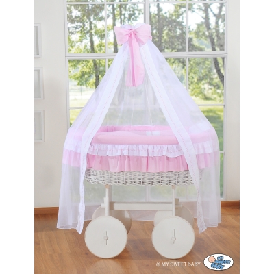 Berceau Deluxe à Baldaquin en Osier  Rose Bellamy