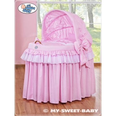 Berceau en Osier avec Capote - Rose Little Princess