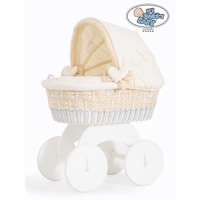 Berceau Sur Roues en Osier Blanc Isabella