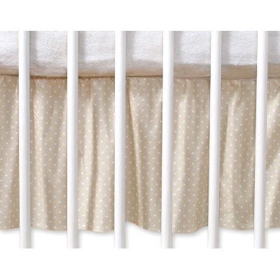 Cache-sommier Décoratif pour Berceau 120x60 cm - Hanging Hearts Beige à Pois Cœurs