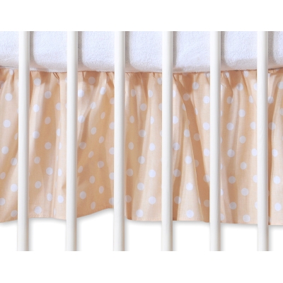 Cache-sommier Décoratif pour Berceau 120x60 cm - Hanging Hearts Beige à Pois Cœurs