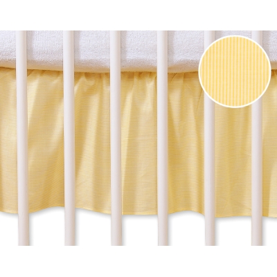 Cache-sommier Décoratif pour Berceau 120x60 cm - Hanging Hearts Jaune Rayures Cœurs