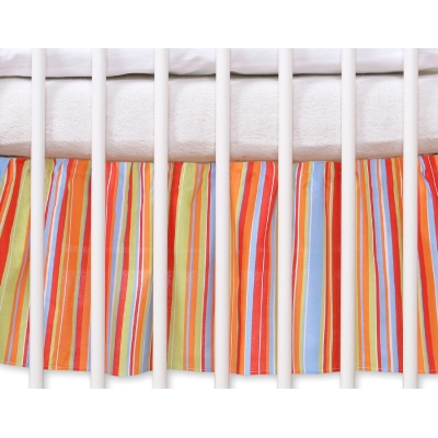 Cache-sommier Décoratif pour Berceau 120x60 cm - Hanging Hearts Orange Cœurs