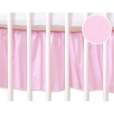 Cache-sommier Décoratif pour Berceau 120x60 cm - Hanging Hearts Rose Rayures Cœurs