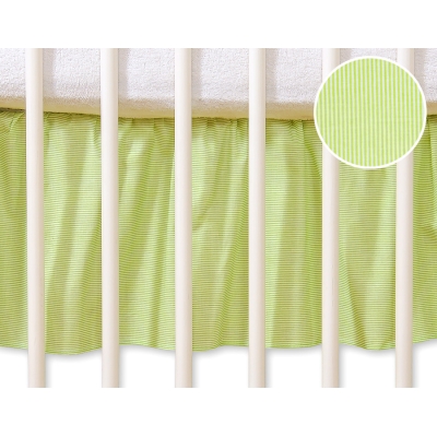 Cache-sommier Décoratif pour Berceau 120x60 cm - Hanging Hearts Vert Rayures Cœurs