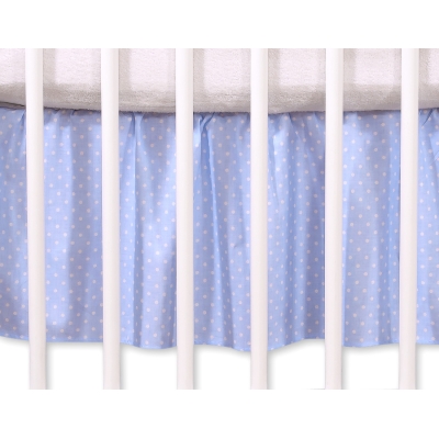 Cache-sommier Décoratif pour  Lit Bébé 70x140 cm Bleu à Pois Cœurs