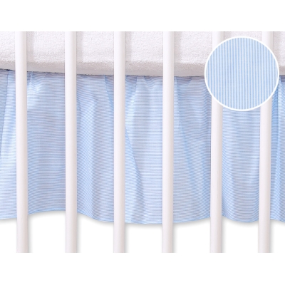 Cache-sommier Décoratif pour  Lit Bébé 70x140 cm Bleu Rayures Cœurs