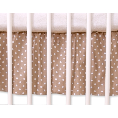 Cache-sommier Décoratif pour  Lit Bébé 70x140 cm Brun à Pois Cœurs