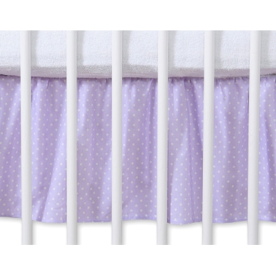 Cache-sommier Décoratif pour  Lit Bébé 70x140 cm Lila à Pois Cœurs