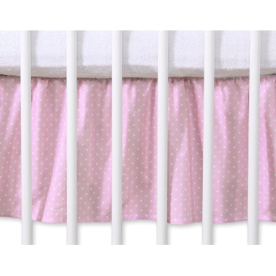 Cache-sommier  Lit Bébé 140x70 cm Rose à Pois Cœurs
