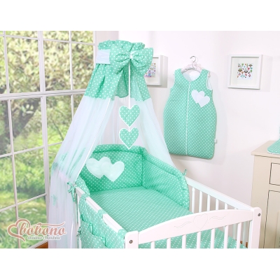 Ciel en Voile pour Lit de Bébé à Pois Cœurs