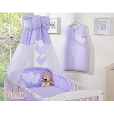Ciel en Voile pour Lit de Bébé Lila Cœurs